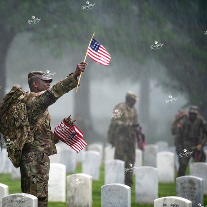 American - Stick Flags - Grave Marking