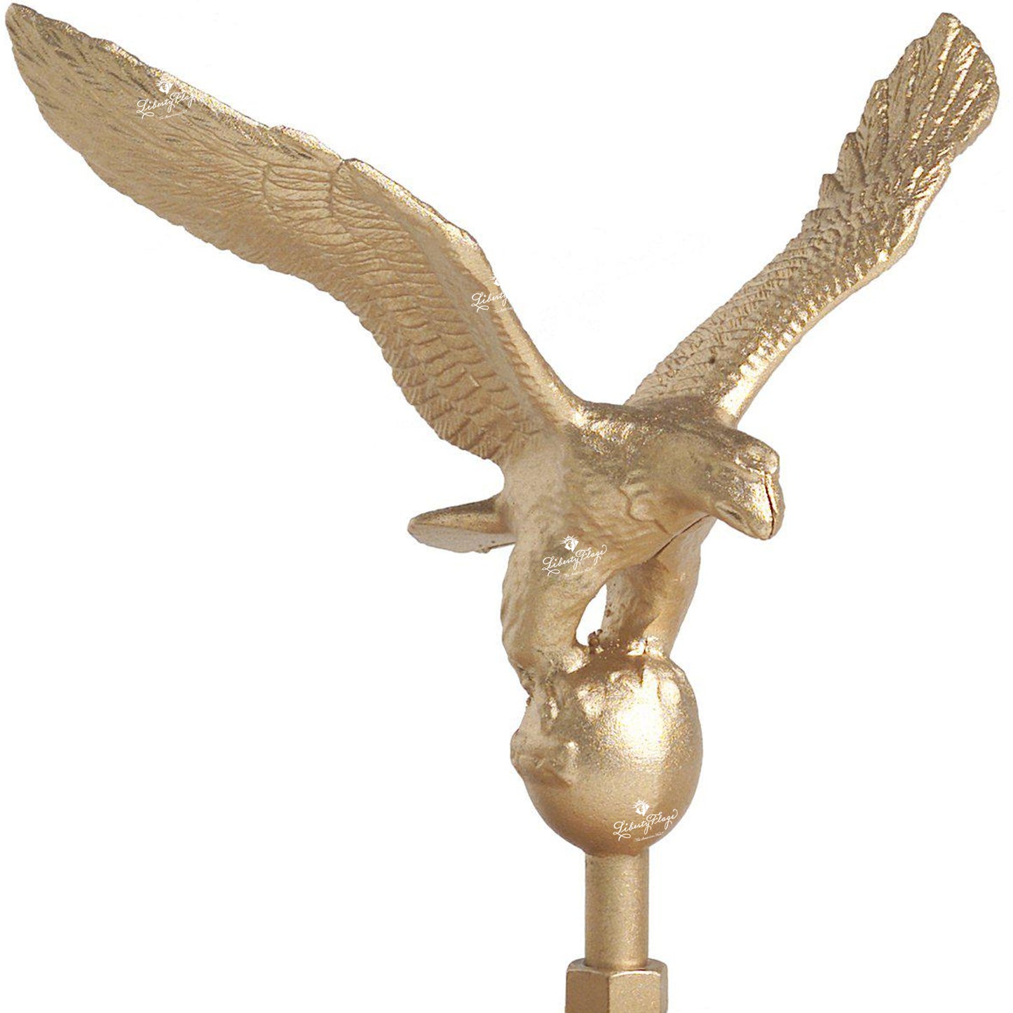 Flagpole Eagle Ornament - Gold