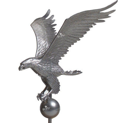 Flagpole Eagle Ornament - Pewter