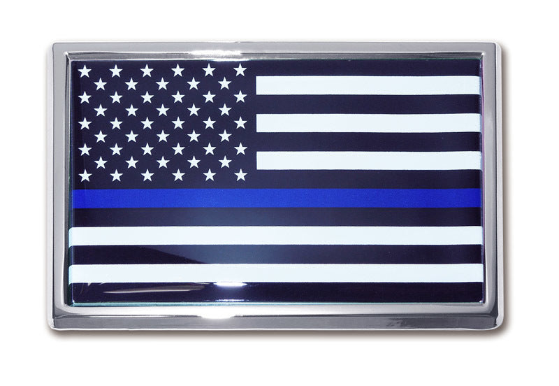 Thin Blue Line 50-Star Chrome Auto Emblem